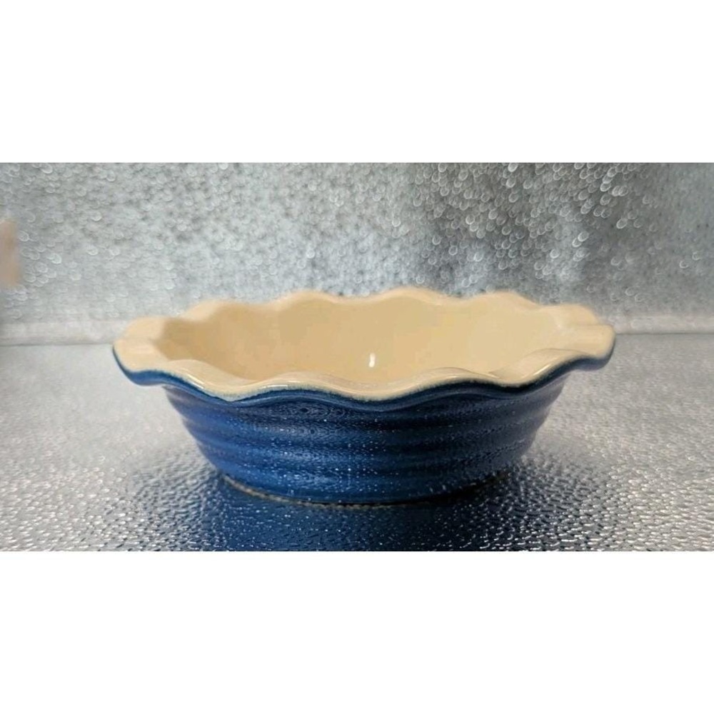 Emile Henry France 31-62 LR7 5.1/2 in Blue Pinch Tart Pie Baking Dishes